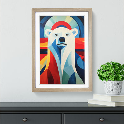 Polar Bear Constructivism - Single Picture Frame Print on Wood