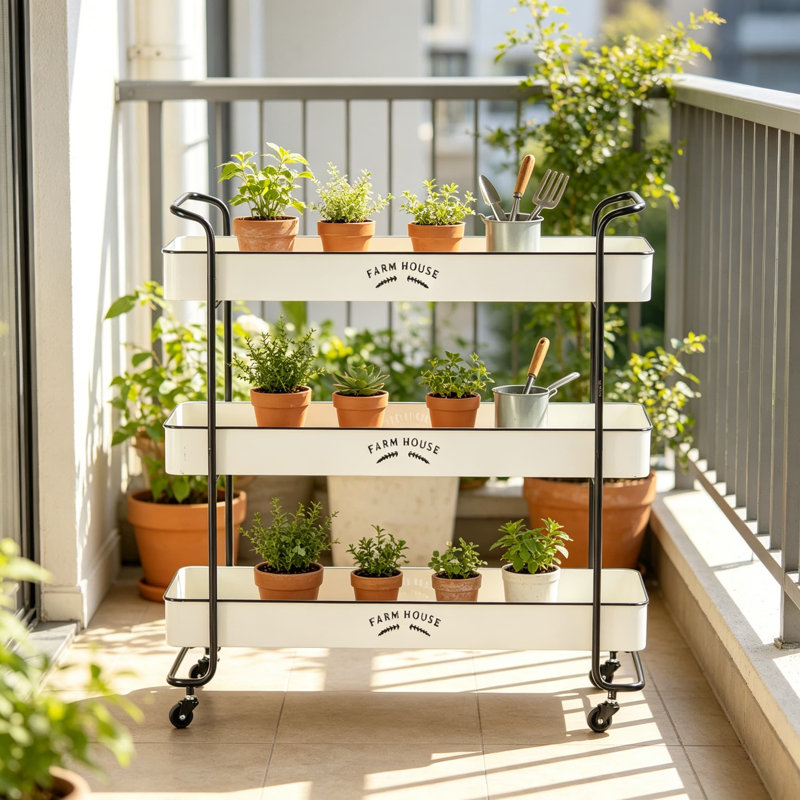 Chariot de rangement à 3 niveaux Farmhouse
