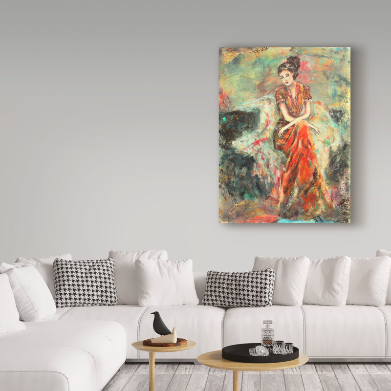 « a méditation », reproduction de peinture à l’acrylique sur toile tendue, H 24 po x l 18 po x P 2 po