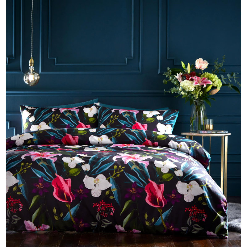 Morven Floral Duvet Cover Set with Pillowcases Included, Super King - 2 Standard Pillowcases