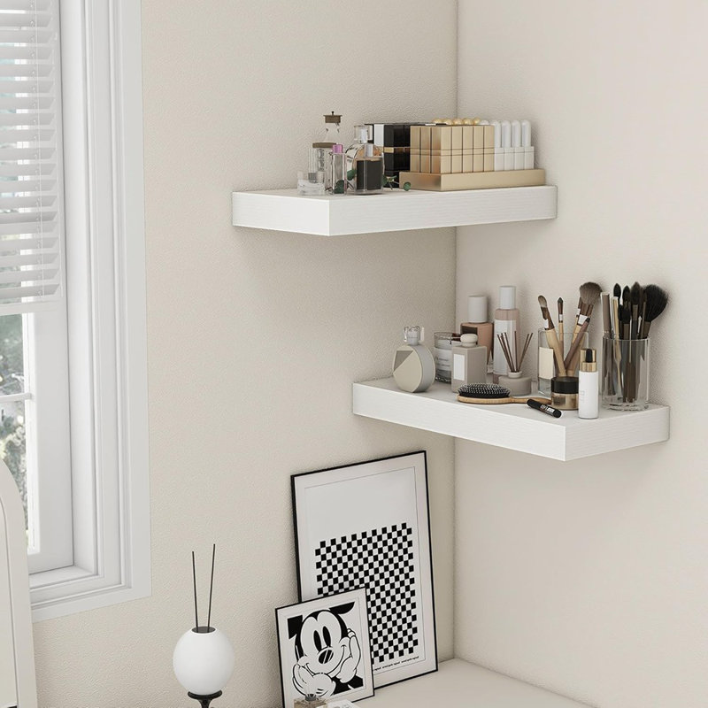 Ensemble de 2 grandes tablettes en bois pour les livres, le salon, la salle de bain, la salle de lavage, la chambre à coucher, la cuisine et le bureau personnel