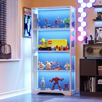 Glass Display Cabinet with Smart Color RGB Lights