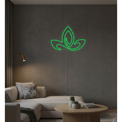  | Enseigne néon à motif abstrait | Doté de tubes néon flexibles incassables fabriqués à la main qui émettent une lueur verte uniforme et brillante pendant plus de 50 000 heures sans gradation | 19 x 26 | Vert