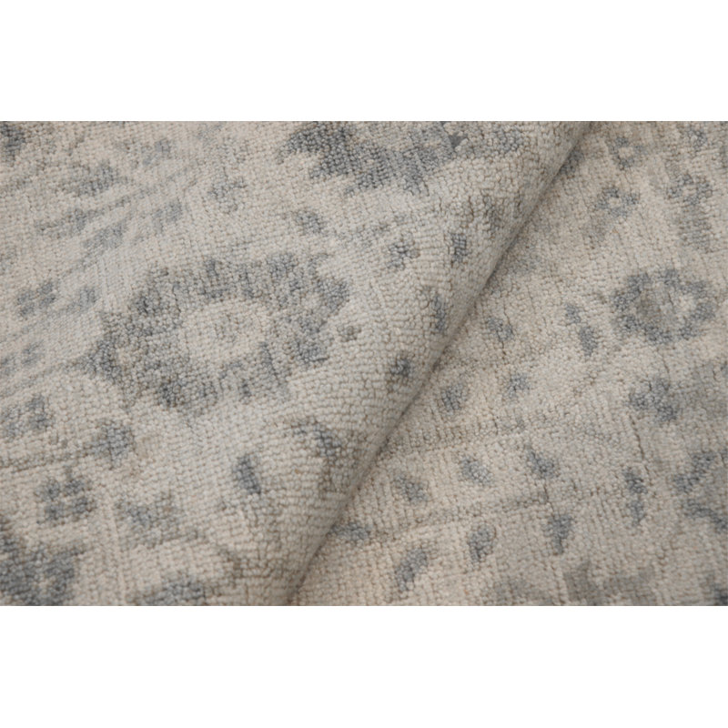 Tapis ivoire en laine Oushak