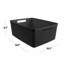 Ensemble de 6 paniers de rangement en plastique noir moyen avec décor en jute, bacs de rangement polyvalents de 12 L pour tablettes de garde-robe, garde-manger, chambre à coucher et bureau à domicile
