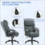 Grande et grande chaise de bureau, jusqu'à 450 lb Fauteuil de bureau robuste à haut dossier avec roues pivotantes, fauteuil de direction pour personnes lourdes