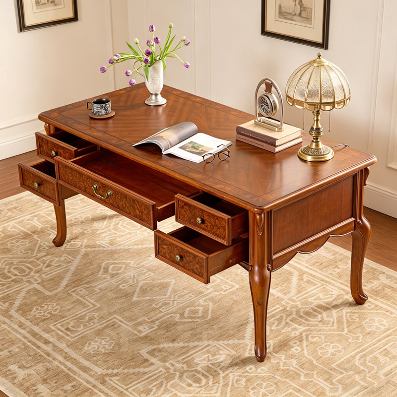 Retro Simple Brown Solid Wood Writing Desk