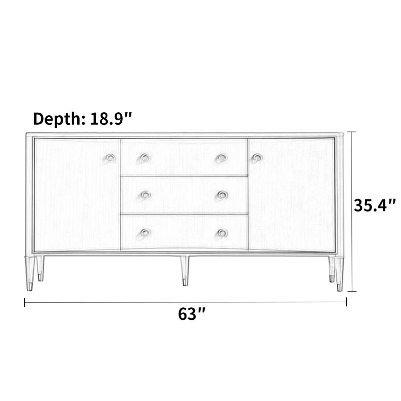 Simple modern storage sideboard cabinet