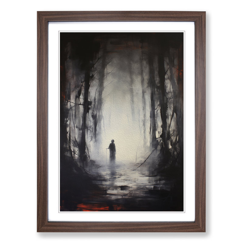 Single Picture Frame Print on Wood, Walnut Framed, 34cm H x 25cm W