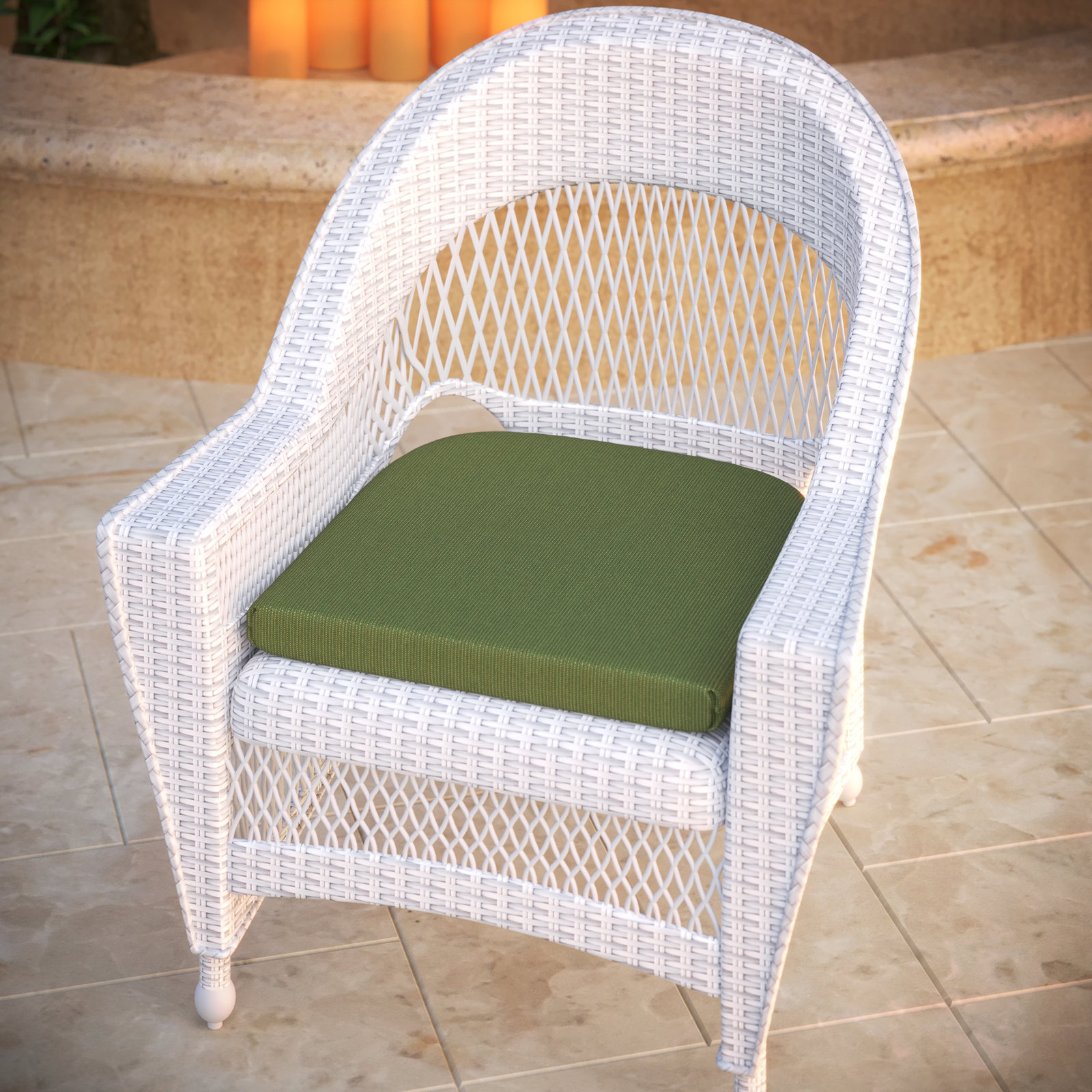 18" Sunbrella® Seat Cushion, Sunbrella® Spectrum Cilantro