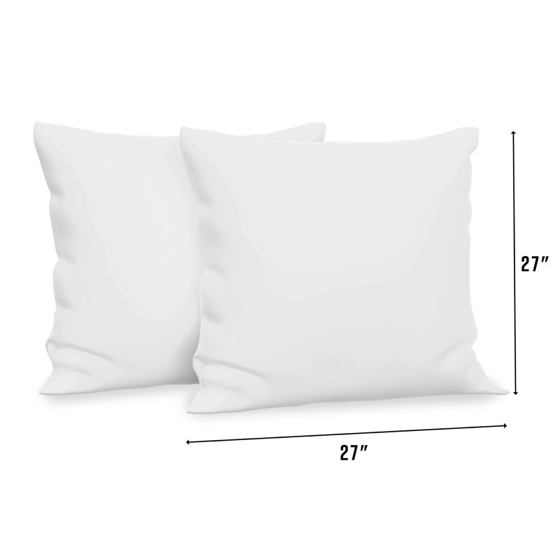 Fiber Filled 27 in x 27 in Euro Square Pillow Insert