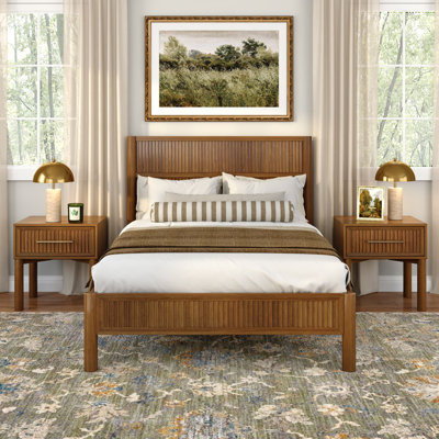 Sera Fluted Solid Wood Full Bed