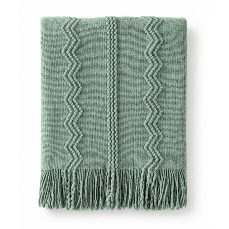 Jeté douillet en laine Sage Green, Sage Green