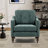 Upholstered Blind Tufted Back Square Arm Accent Armchair With Wooden Legs-146980729