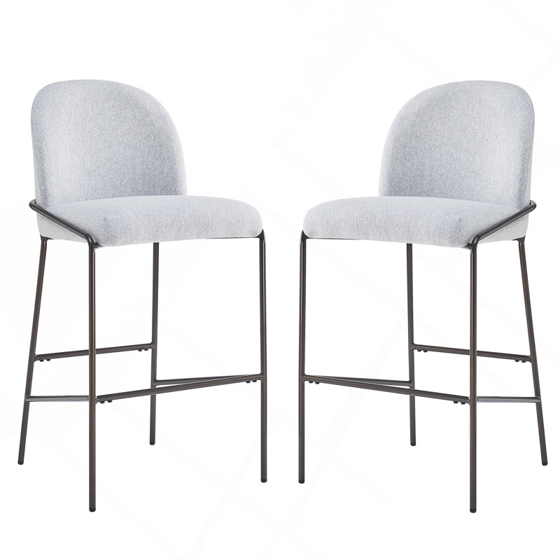 Ensemble de 2 tabourets de bar Galen, Gris
