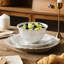 16 Piece Ceramic Dinnerware Sets, Kitchen Dinnerware, Blue Dinnerware With Bas-Relief Around The Edge, Royal Style, For 4 People, Dinner Plate, Dessert Plate, Bowl And Soup Plate-22591561