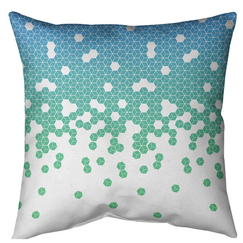 Coton cube carré culbuteur, H 14 po x l 14 po, Pas de bourre, Vert / bleu / mauve