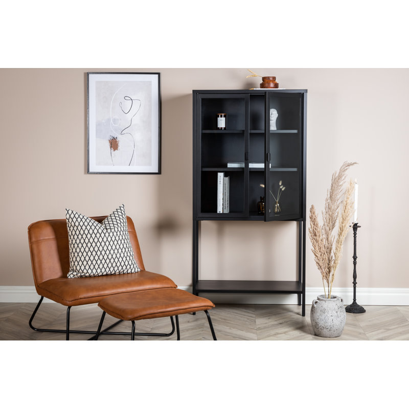 Dirit 150cm H x 75cm W Standard Bookcase, Black