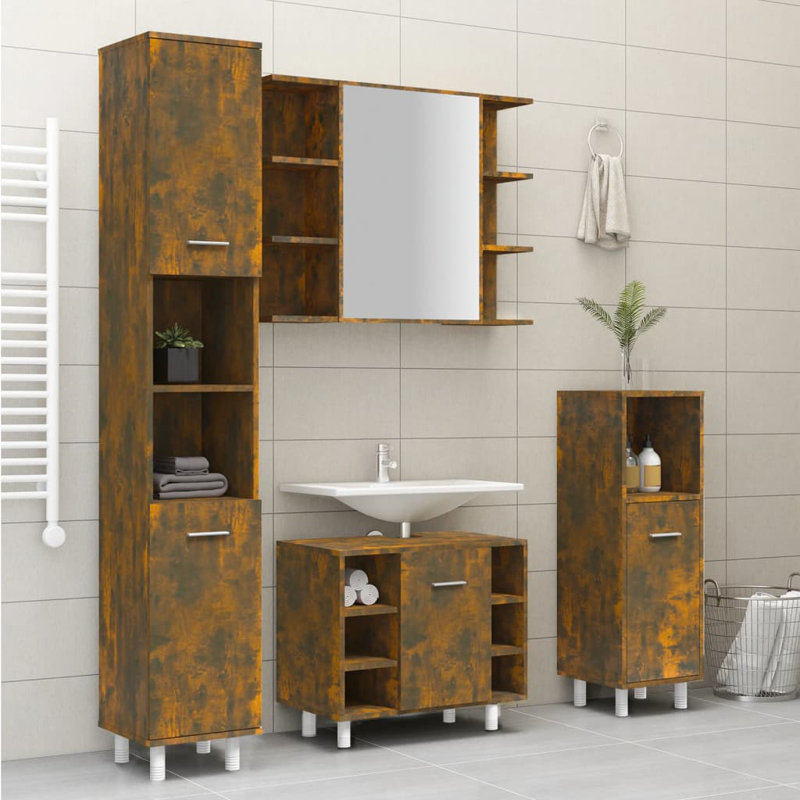 Avrey Linen Cabinet, Smoked Oak