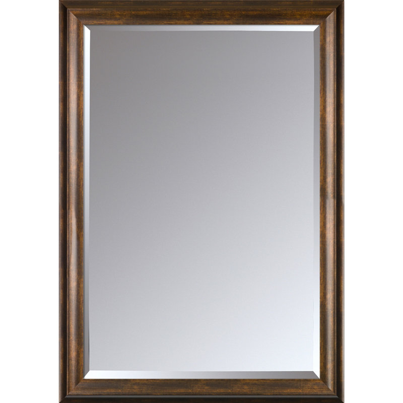 Miroir biseauté moderne et contemporain Snio, 29 po x 37 po, Brun