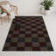 Tapis d'intérieur et d'extérieur à carreaux brun-1170870976