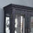 Ravelyn Vintage Charm Lighted Glass Curio Display Cabinet with Adjustable Shelves and Mirrored Back