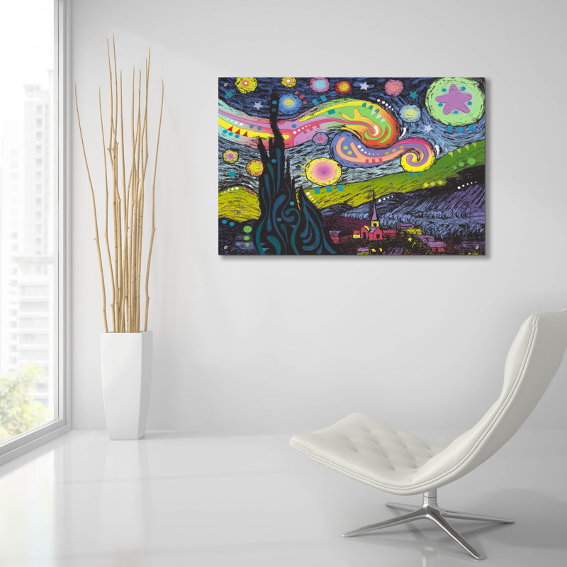 «Starry Night 2» par Dean Russo Studios, art mural en verre acrylique, H 24 po x l 36 po