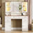 43.3'' White Vanity Desk with 20.5'' Mirror and Lights Dressing Table for Bedroom Solid Wood Modern Farmhouse-1298002477