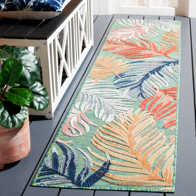 Stoneham Machine Woven Floral Indoor / Outdoor Area Rug , Runner 2' x 15'