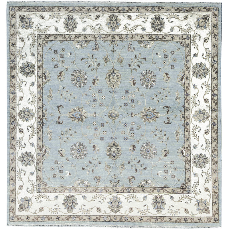 Hand-Knotted High-Quality Light Blue Area Rug