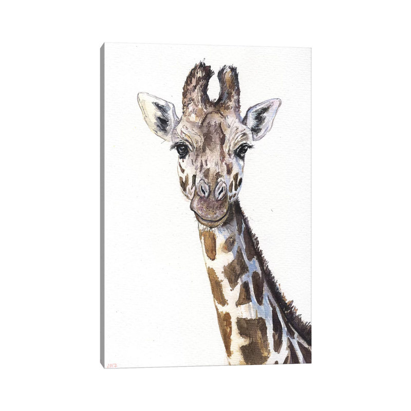 Giraffe On White by George Dyachenko - Wrapped Canvas Print, 101.6 cm H x 66.04 cm W x 3.175 cm D