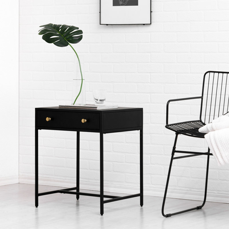 Cerasela 50.75cm W Metal Bedside Table