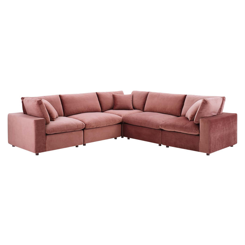 Canapé modulaire 5 pièces Modway Commix, Vieux rose