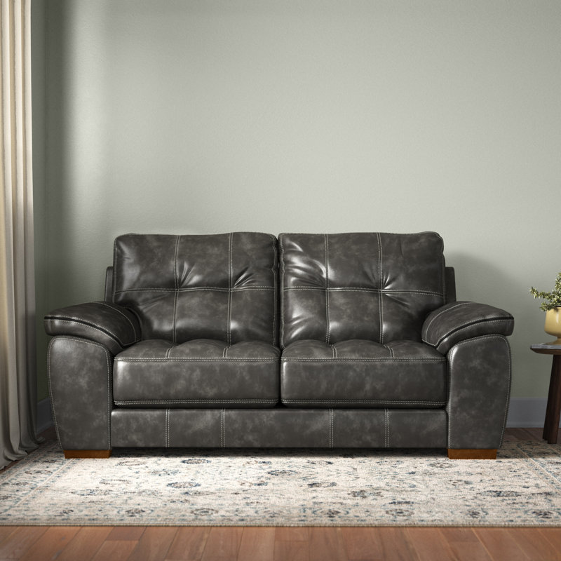 Peosta 79" Pillow Top Arm Loveseat with Reversible Cushions, Steel