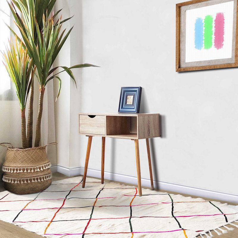 Tapis géométrique en laine tissé à la main à motif géométrique