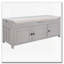 Banc de rangement avec 3 portes en forme de volet, coussin amovible-1391097001