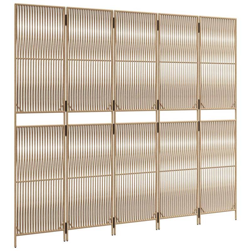 Alexaray Folding Room Divider, 200cm H x 245cm W, Beige, 5