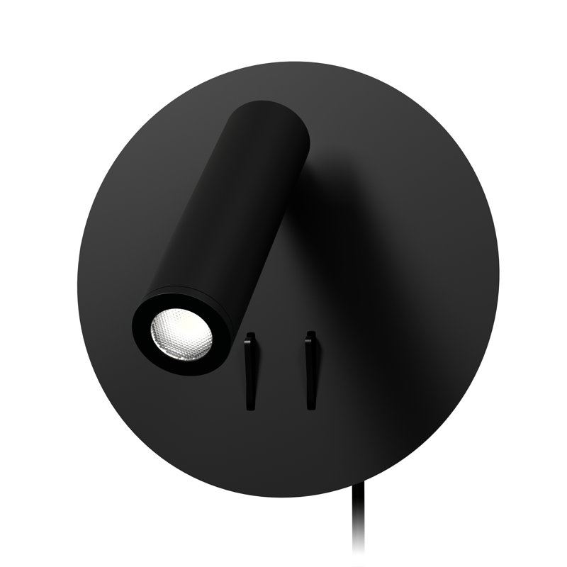 Aspatria 2-Light LED Wall Spotlight, Matt Black