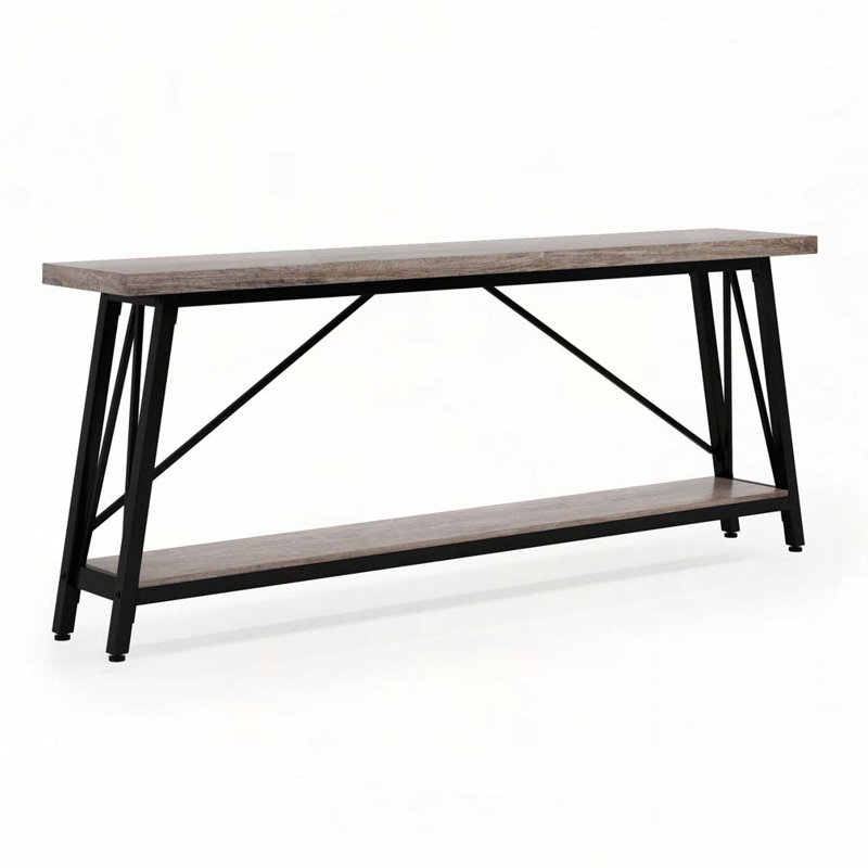 70.9" Extra Long Industrial Console Table, Gray