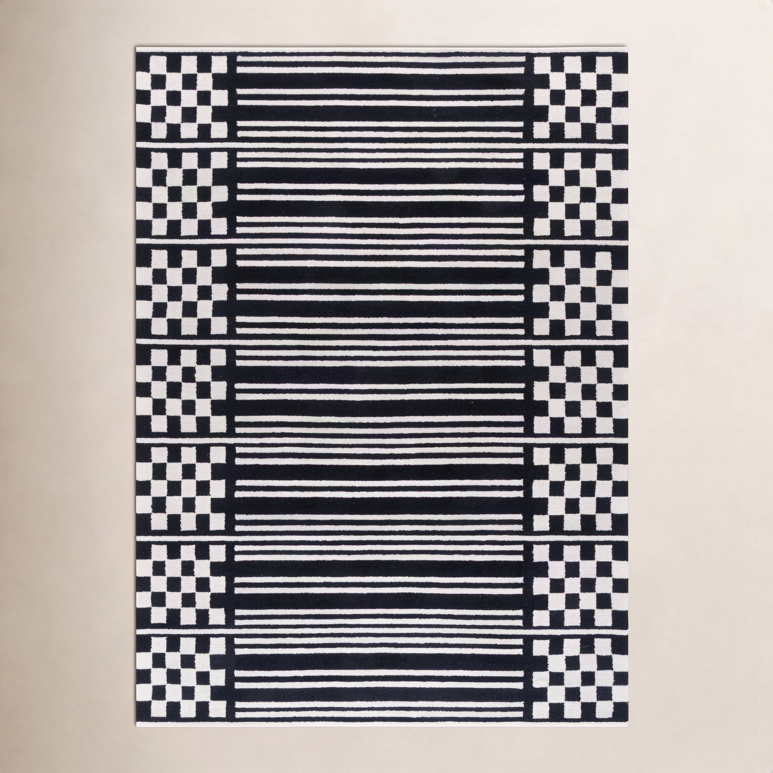 Hand-Tufted Geometric Wool Rug, Rectangle 8' x 10'