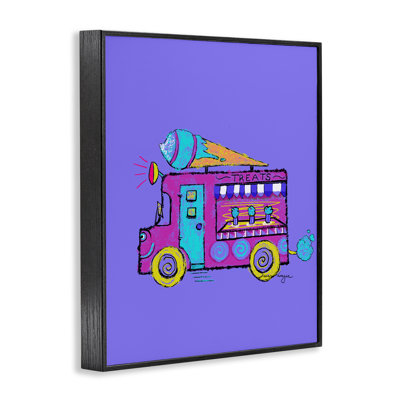 Giclée de camion de crème glacée vibrante mauve, design par Susan Lugar