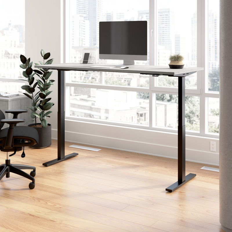 Move 60 Series Adjustable Metal Base Standing Desk, Gray/Black, 48" H x 59" W x 29.37" D