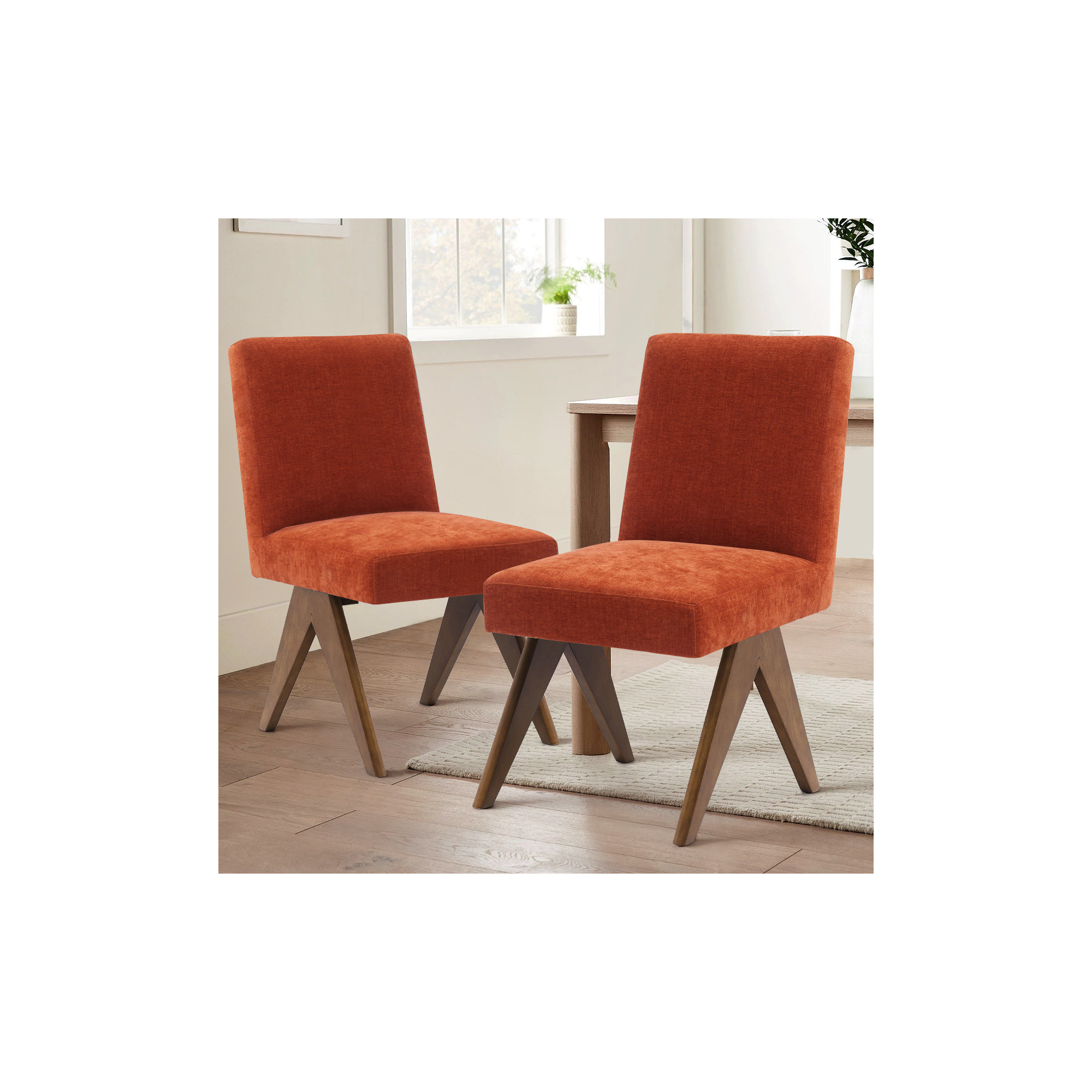 Brittnie Mid Century Modern Dining Chair, Terra Performance