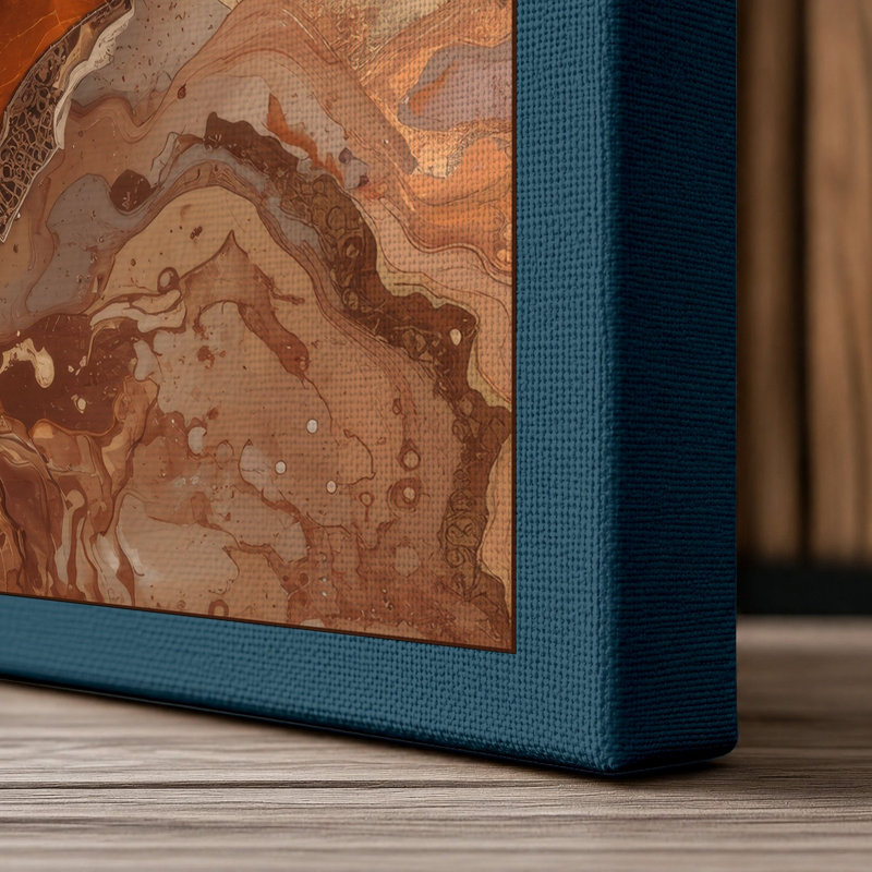 Winding Desert River Modern - Wrapped Canvas, 30x20 - 76.2 x 50.8 cm, Teal Border