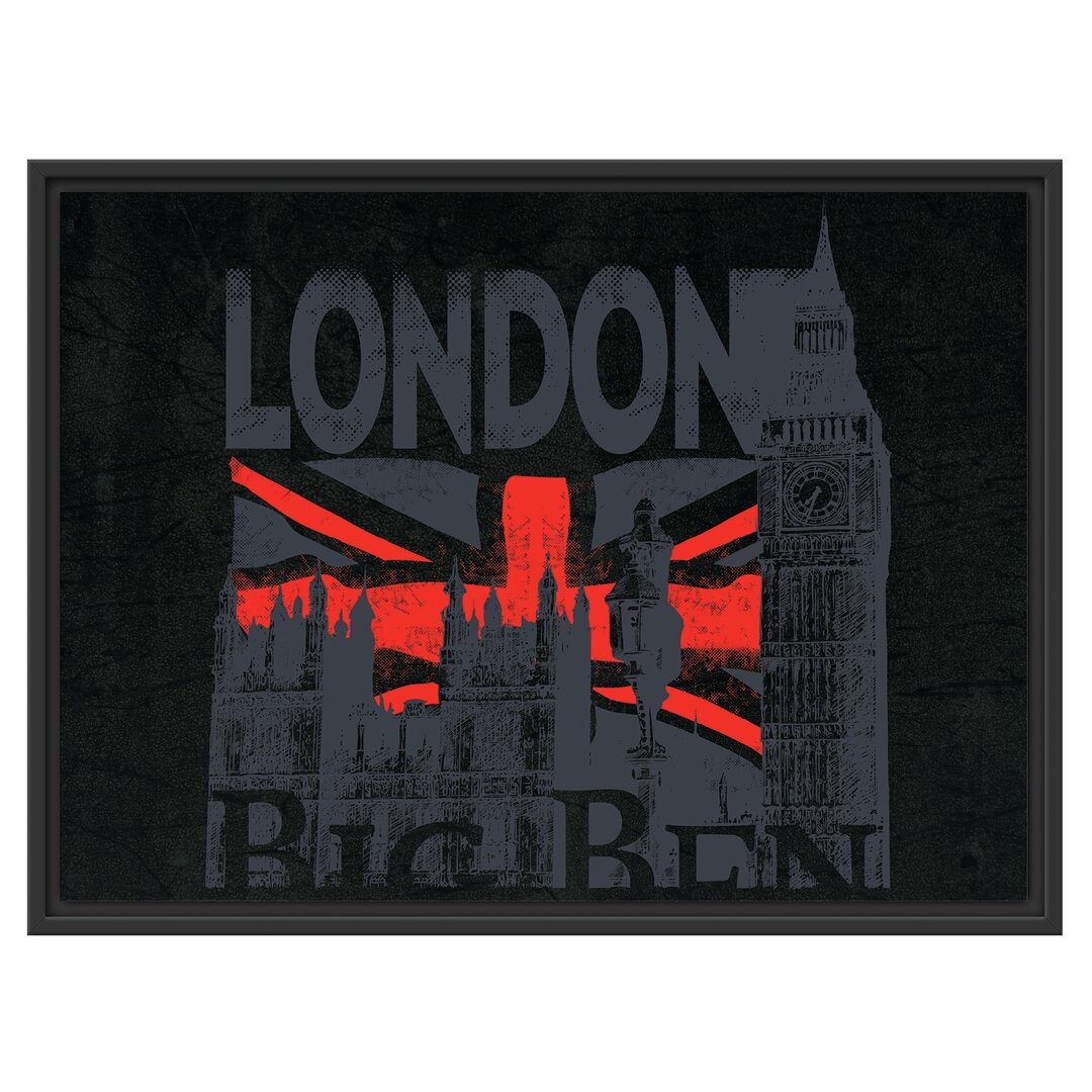 Gerahmtes Wandbild The Big Ben Black