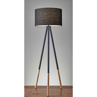 Lampe trépied trépied urbain en métal et bois