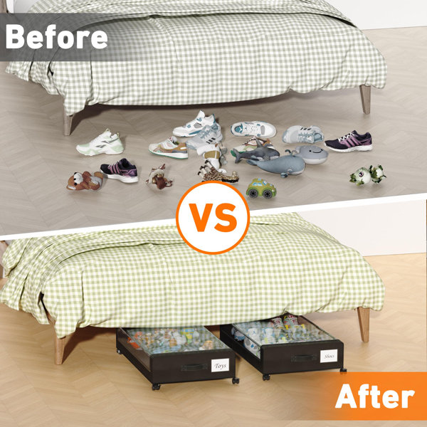 Hokku Designs Under Bed Storage With Wheels, Under Bed Storage ...