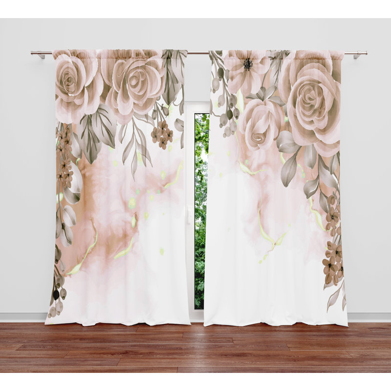Semi Sheer Curtain Panel Pair, 40" W x 52" L