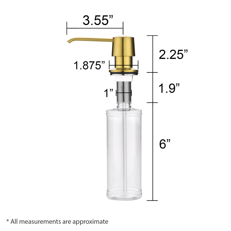 Kitchen Soap & Lotion Dispenser, Brushed Gold