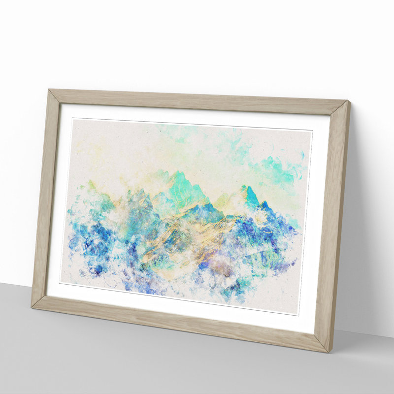 Mountain View Vol.1 - Picture Frame Painting, 27cm H x 36cm W x 2cm D, Oak Framed